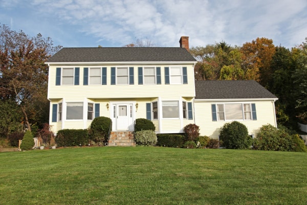 Big lawn in front of a house